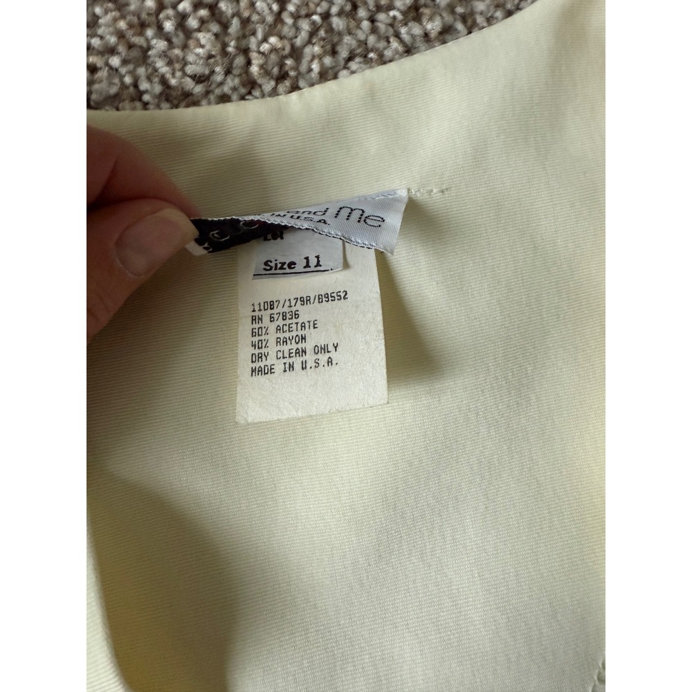NWT Vintage 90’s ivory Mini Dress Coquette retro Pearl Soutache Sz M/ L - Picture 5 of 8
